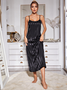 Ensembles de Pyjama Femmes Simple Bloc de Couleur Toutes Les Saisons Spandex Naturel Non-rides 1 jeu Demi Manche Élasticité moyenne