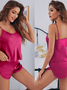 Ensembles de Pyjama Simple Plain Toutes Les Saisons Spandex à Bretelles Naturel 1 jeu Droit Élasticité moyenne pour Femmes