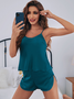Ensembles de Pyjama Simple Plain Toutes Les Saisons Spandex à Bretelles Naturel 1 jeu Droit Élasticité moyenne pour Femmes