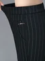 Pantalons Femmes Rayé Décontracté Toutes Les Saisons à Haute Élasticité Faire la navette Ample Standard Régulier Poche Couture