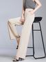 Pantalons Femmes Décontracté Plain Toutes Les Saisons Polyester Micro-élasticité Quotidien Pantalon droit Droit Poche Couture