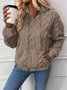 Sweat-shirts Décontracté Côtelé Printemps / Automne Polyester Poids lourd Micro-élasticité Quotidien Coupe Régulière Manches Longues pour Femmes