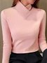 T-shirts Femmes Décontracté Plain Printemps / Automne Polyester Aucune élasticité Quotidien Manches Longues Droit Régulier