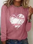 Chemises Décontracté Printemps / Automne Coeur/cordé Micro-élasticité Coupe Régulière Manches Longues Col Rond Régulier Droit pour Femmes
