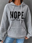 à Capuche Simple Printemps / Automne Lettres de texte Sweat-shirt à Capuche Poids lourd Aucune élasticité Manches Longues en Mélangé de Coton Régulier pour Femmes