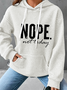 à Capuche Simple Printemps / Automne Lettres de texte Sweat-shirt à Capuche Poids lourd Aucune élasticité Manches Longues en Mélangé de Coton Régulier pour Femmes