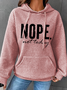 à Capuche Simple Printemps / Automne Lettres de texte Sweat-shirt à Capuche Poids lourd Aucune élasticité Manches Longues en Mélangé de Coton Régulier pour Femmes