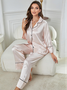 Ensembles de Pyjama Femmes Simple Plain Toutes Les Saisons Respirable Sportif & Intérieur Coupe Régulière Manches Longues Droit Régulier