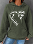 à Capuche Simple Printemps / Automne Coeur/cordé Sweat-shirt à Capuche Poids lourd Aucune élasticité Quotidien Ample en Mélangé de Coton pour Femmes