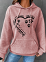 à Capuche Simple Printemps / Automne Coeur/cordé Sweat-shirt à Capuche Poids lourd Aucune élasticité Quotidien Ample en Mélangé de Coton pour Femmes