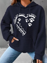 à Capuche Simple Printemps / Automne Coeur/cordé Sweat-shirt à Capuche Poids lourd Aucune élasticité Quotidien Ample en Mélangé de Coton pour Femmes