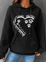 à Capuche Simple Printemps / Automne Coeur/cordé Sweat-shirt à Capuche Poids lourd Aucune élasticité Quotidien Ample en Mélangé de Coton pour Femmes