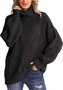 Pulls Femmes Rayé Décontracté Hiver Poids lourd Quotidien Col Roulé Laine/Tricot Long Droit