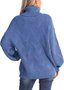 Pulls Femmes Rayé Décontracté Hiver Poids lourd Quotidien Col Roulé Laine/Tricot Long Droit