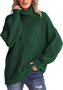 Pulls Femmes Rayé Décontracté Hiver Poids lourd Quotidien Col Roulé Laine/Tricot Long Droit