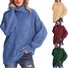 Pulls Femmes Rayé Décontracté Hiver Poids lourd Quotidien Col Roulé Laine/Tricot Long Droit