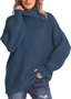 Pulls Femmes Rayé Décontracté Hiver Poids lourd Quotidien Col Roulé Laine/Tricot Long Droit