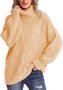 Pulls Femmes Rayé Décontracté Hiver Poids lourd Quotidien Col Roulé Laine/Tricot Long Droit