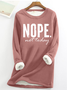Sweat-shirts Femmes Décontracté Hiver Lettres de texte Micro-élasticité Noël Manches Longues Col Rond Régulier en Toison