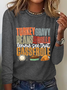 Chemises Printemps / Automne Simple Lettres de texte Léger Micro-élasticité Quotidien Coupe Régulière Manches Longues Régulier pour Femmes
