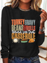 Chemises Printemps / Automne Simple Lettres de texte Léger Micro-élasticité Quotidien Coupe Régulière Manches Longues Régulier pour Femmes