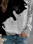 Sweat-shirts Femmes Décontracté Printemps / Automne Chat Polyester Poids lourd Quotidien Ample Manches Longues Régulier