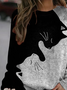 Sweat-shirts Femmes Décontracté Printemps / Automne Chat Polyester Poids lourd Quotidien Ample Manches Longues Régulier