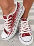 Toile Chaussures Décontracté Noël Toutes Les Saisons Portable Quotidien Bout Fermé Tissu Noël TPR pour Femmes