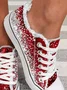 Toile Chaussures Décontracté Noël Toutes Les Saisons Portable Quotidien Bout Fermé Tissu Noël TPR pour Femmes