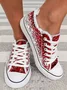 Toile Chaussures Décontracté Noël Toutes Les Saisons Portable Quotidien Bout Fermé Tissu Noël TPR pour Femmes