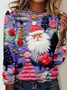 Chemises Femmes Décontracté Printemps / Automne Père Noël Quotidien Coupe Régulière Noël Manches Longues Col Rond Régulier