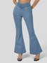 Jeans Femmes Décontracté Plain Printemps / Automne Naturel à Haute Élasticité Coupe Régulière Pantalon à pattes d'éléphant Toile de Jean Régulier