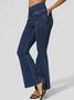 Jeans Femmes Décontracté Plain Printemps / Automne Naturel à Haute Élasticité Coupe Régulière Pantalon à pattes d'éléphant Toile de Jean Régulier