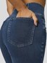 Jeans Femmes Décontracté Plain Printemps / Automne Naturel à Haute Élasticité Coupe Régulière Pantalon à pattes d'éléphant Toile de Jean Régulier