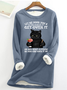 Sweat-shirts Décontracté Hiver Père Noël Micro-élasticité Quotidien Coupe Régulière Col Rond en Mélangé de Coton Droit pour Femmes