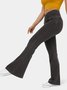 Jeans Femmes Décontracté Plain Printemps / Automne Naturel à Haute Élasticité Coupe Régulière Pantalon à pattes d'éléphant Toile de Jean Régulier