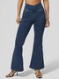Jeans Femmes Décontracté Plain Printemps / Automne Naturel à Haute Élasticité Coupe Régulière Pantalon à pattes d'éléphant Toile de Jean Régulier
