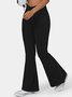 Jeans Femmes Décontracté Plain Printemps / Automne Naturel à Haute Élasticité Coupe Régulière Pantalon à pattes d'éléphant Toile de Jean Régulier