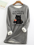 Sweat-shirts Décontracté Hiver Père Noël Micro-élasticité Quotidien Coupe Régulière Col Rond en Mélangé de Coton Droit pour Femmes