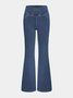 Jeans Femmes Décontracté Plain Printemps / Automne Naturel à Haute Élasticité Coupe Régulière Pantalon à pattes d'éléphant Toile de Jean Régulier