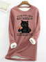 Sweat-shirts Décontracté Hiver Père Noël Micro-élasticité Quotidien Coupe Régulière Col Rond en Mélangé de Coton Droit pour Femmes