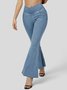 Jeans Femmes Décontracté Plain Printemps / Automne Naturel à Haute Élasticité Coupe Régulière Pantalon à pattes d'éléphant Toile de Jean Régulier