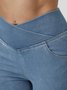 Jeans Femmes Décontracté Plain Printemps / Automne Naturel à Haute Élasticité Coupe Régulière Pantalon à pattes d'éléphant Toile de Jean Régulier