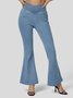 Jeans Femmes Décontracté Plain Printemps / Automne Naturel à Haute Élasticité Coupe Régulière Pantalon à pattes d'éléphant Toile de Jean Régulier