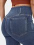 Jeans Femmes Décontracté Plain Printemps / Automne Naturel à Haute Élasticité Coupe Régulière Pantalon à pattes d'éléphant Toile de Jean Régulier