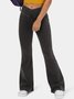 Jeans Femmes Décontracté Plain Printemps / Automne Naturel à Haute Élasticité Coupe Régulière Pantalon à pattes d'éléphant Toile de Jean Régulier