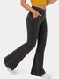 Jeans Femmes Décontracté Plain Printemps / Automne Naturel à Haute Élasticité Coupe Régulière Pantalon à pattes d'éléphant Toile de Jean Régulier