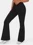 Jeans Femmes Décontracté Plain Printemps / Automne Naturel à Haute Élasticité Coupe Régulière Pantalon à pattes d'éléphant Toile de Jean Régulier