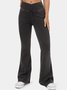 Jeans Femmes Décontracté Plain Printemps / Automne Naturel à Haute Élasticité Coupe Régulière Pantalon à pattes d'éléphant Toile de Jean Régulier