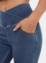 Jeans Femmes Décontracté Plain Printemps / Automne Naturel à Haute Élasticité Coupe Régulière Pantalon à pattes d'éléphant Toile de Jean Régulier